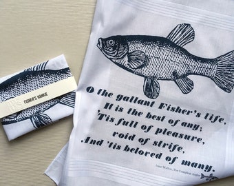 Fisher's Hankie screenprinted cotton fish angler's handkerchief