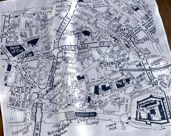 London City Hankie printed map handkerchief