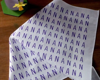 NANA printed cotton hankie grandmother gift