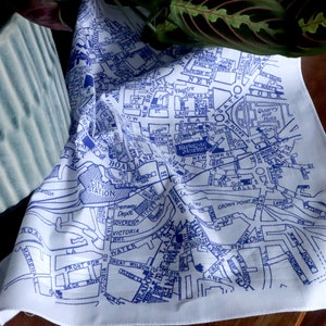 Leeds Hankie screenprinted vintage map handkerchief image 1