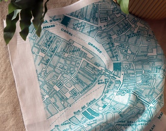 Venice Map Hankie printed cotton handkerchief