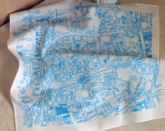 East London Hankie printed cotton map handkerchief Hoxton Shoreditch