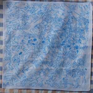 Sheffield Hankie screen printed vintage map handkerchief Blue