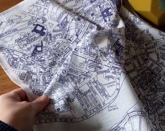 A bit of SW/SE London Hankie screenprinted vintage map handkerchief