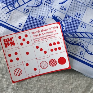 Snakes & Ladders Boardgame Hankie screenprinted cotton handkerchief image 4