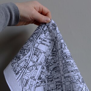 Manchester Hankie screen printed vintage map handkerchief image 8