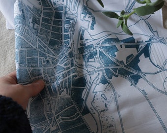 Belfast Hankie printed cotton map handkerchief