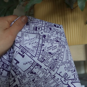 Cambridge Hankie - screen printed vintage map handkerchief