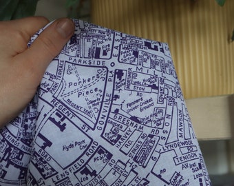 Cambridge Hankie - screen printed vintage map handkerchief