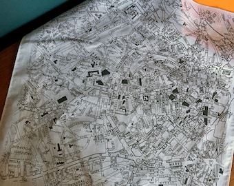 Sheffield Hankie - screen printed vintage map handkerchief