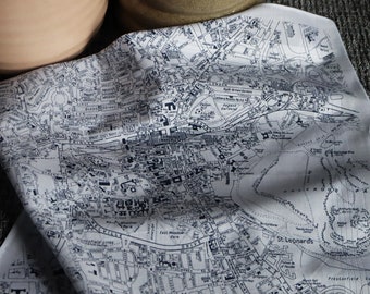 Edinburgh Hankie Screenprinted Vintage Map Handkerchief