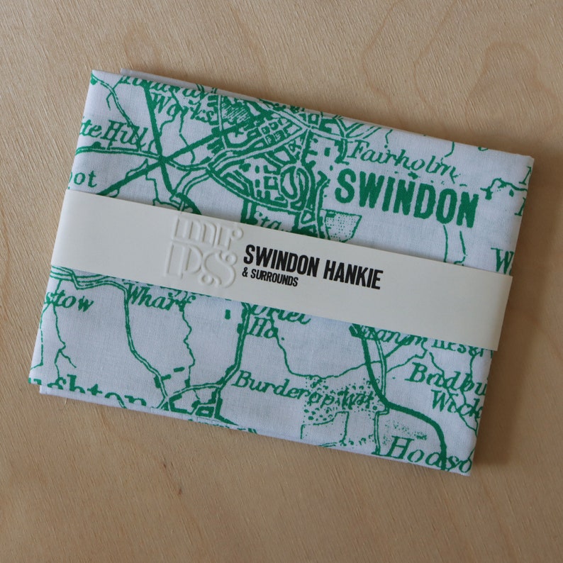 Swindon Wiltshire vintage map print cotton handkerchief image 3