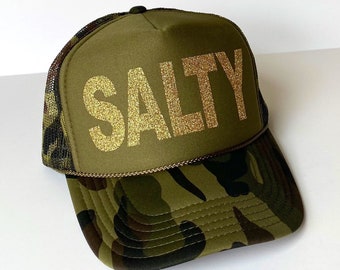 SALTY Camo With Gold Glitter Trucker Hat