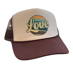 Love Retro Brown/Tan Trucker Hat