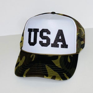 USA Trucker Hat, Red White and Blue Foam Front Trucker Hat, 4th of July, Merica, 4th of July Baseball Hat