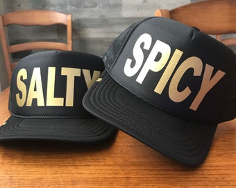SALTY or SPICY Black Trucker Hat