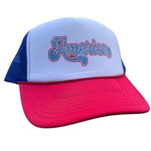 America Red White and Blue Foam Front Trucker Hat 4th of July, America, 4th of July Baseball Hat