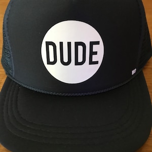 Toddler/Kids Trucker Hat DUDE Black Trucker Beach Hat