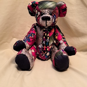 6) Necktie Patchwork Memory Bear