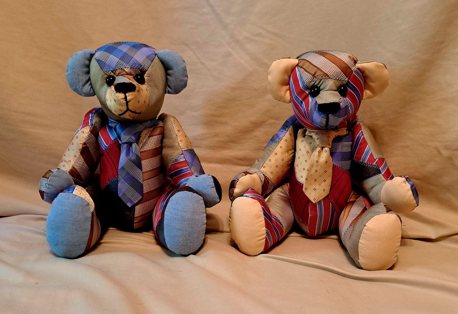6) Necktie Patchwork Memory Bear - Etsy
