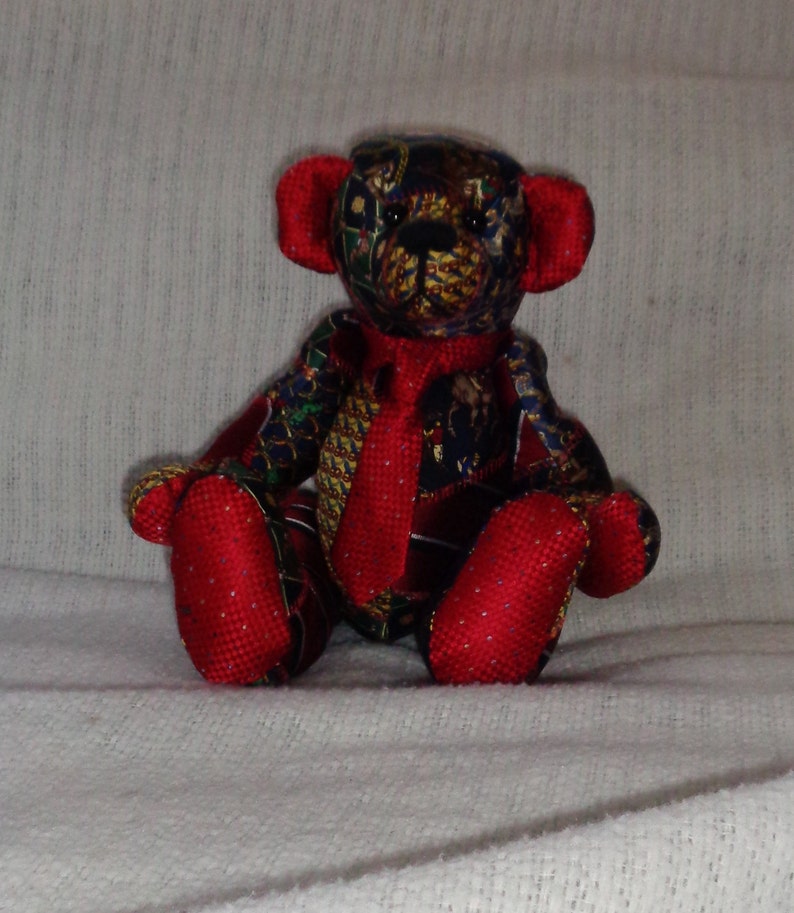6) Necktie Patchwork Memory Bear - Etsy
