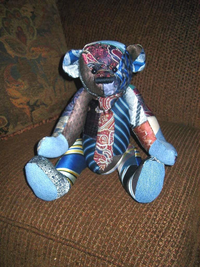 6) Necktie Patchwork Memory Bear - Etsy
