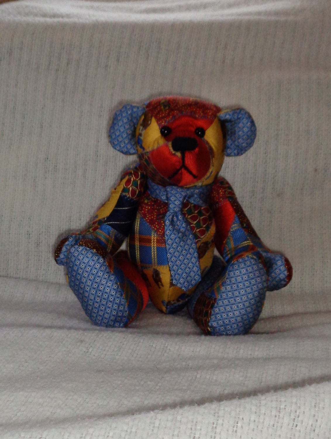 6) Necktie Patchwork Memory Bear - Etsy