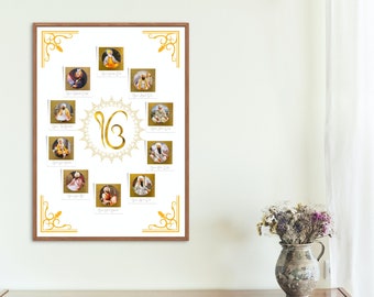 10 gurús sikh / Ek Onkar / Elegante cartel digital
