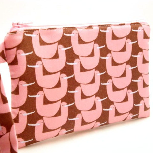 Zippered Wristlet- Lizzie House Fabric-Ducks