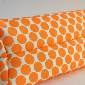 Flat Bottomed Pouch/Make Up Bag Amy Butler Fabric in Orange image 2