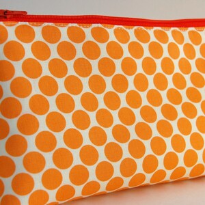 Flat Bottomed Pouch/Make Up Bag Amy Butler Fabric in Orange image 5