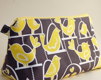 Flat Bottomed Pouch- Michael Miller Fabric-Birds