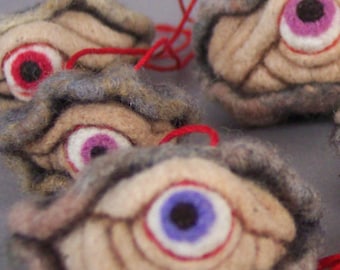 Oyster Ornament OOAK Needle Felted