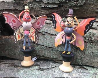 Spun Cotton Mothman Sculpture