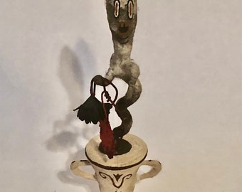 Spun Cotton Haunted Urns Sculpture or Ornament