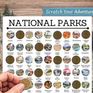 Custom National Park Scratch-Off Poster: Watercolor Travel Checklist (8x10)