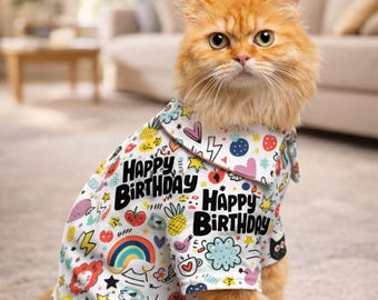 Pet Birthday Shirt, Happy Birthday Pet Outfit, Cute Party Shirt for Dogs Cats, Puppy Birthday Costume, Funny Pet Clothes Gift