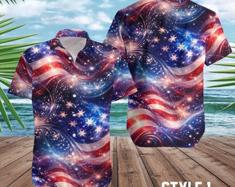 American Flag Hawaiian Shirt, Patriotic 4th of July Shirt, Independence Day Gift, 250th Anniversary America Button Up