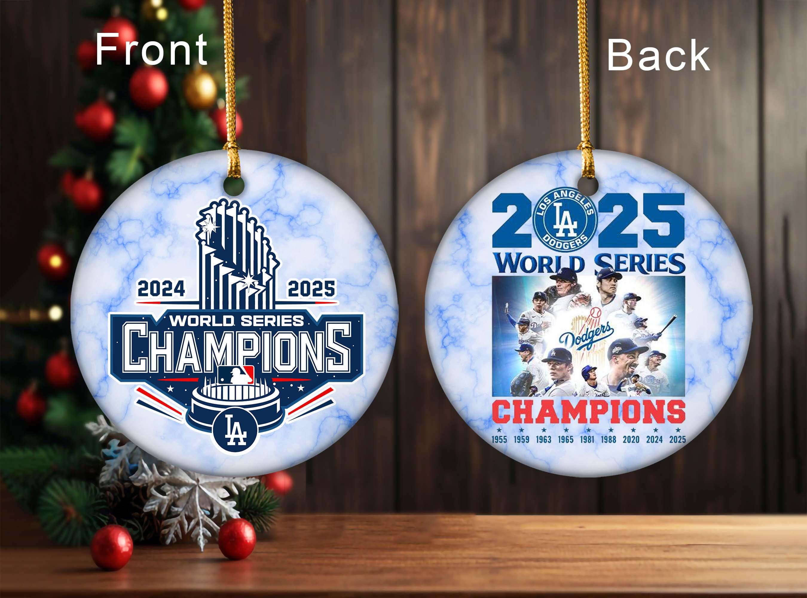 Discover Los Angeles Dodgers 2025 Ceramic Ornament, Baseball Christmas Decoration, World Series Dodgers Ornament