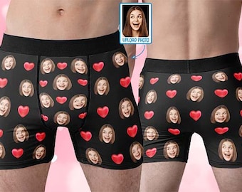 Personalized Face Boxer Briefs, Custom Photo Underwear,Funny Personalized Boxer Briefs, Men's Boxers - Birthday Gift For Boyfriend, Husband