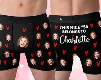 Personalized Face Boxer Briefs, Custom Photo Underwear,Funny Personalized Boxer Briefs, Men's Boxers - Birthday Gift For Boyfriend, Husband