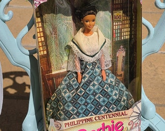 1998 Rare Philippine Centennial Barbie Mattel 63814 Kalayaan New NRFB Box has dents and crease