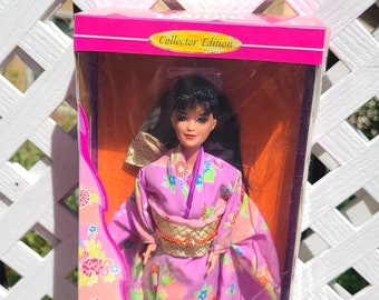Japanese Barbie Doll from Dolls of the World Collection, Special Edition by Mattel 1995, Vintage Barbie Doll in Folk Costume, # 14163
