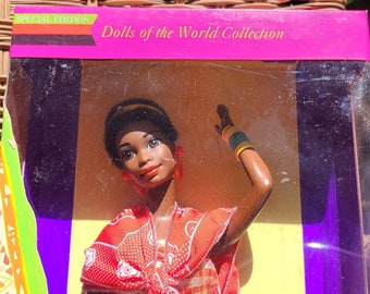 1993 Poupées Barbie du monde kenyanes, édition spéciale n° 11181 Kenya Africa par Mattel