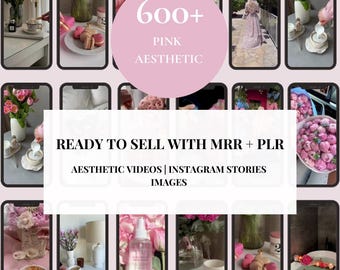 Más de 600 videos de estética rosa con derechos de reventa maestra (MRR) y derechos de etiqueta privada (PLR) / IG Reels / Publicaciones de Instagram / Historias / TikTok