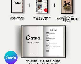Productos digitales DFY para reventa, curso intensivo de Canva con derechos de reventa maestros (MRR) y derechos de etiqueta privada (PLR) Curso en vídeo tutorial de Canva