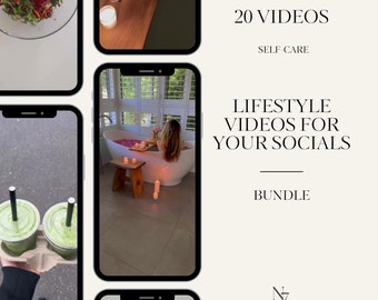 Stock Videos for IG, TikTok, 20 Self Care Reel Bundle, Aesthetic Faceless Reels Video, Lifestyle Reels, Faceless Reel Stock Video,