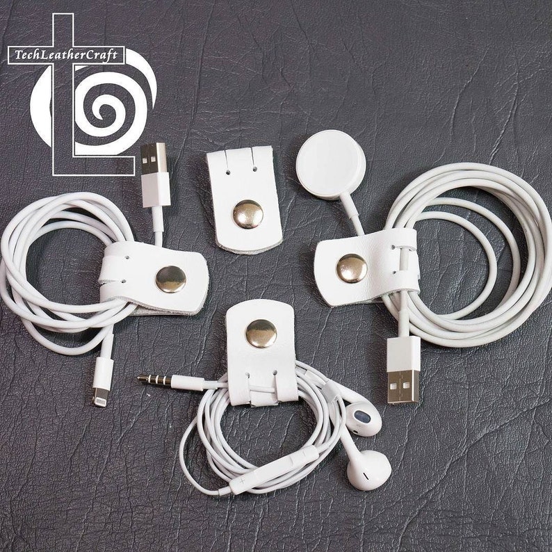 Leather Cord Cable Earbud Holder Small and Light Cable or Etsy