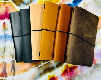 Leather Moleskine & Field Notes Midori Journal Notebook Cover color options in our medium size