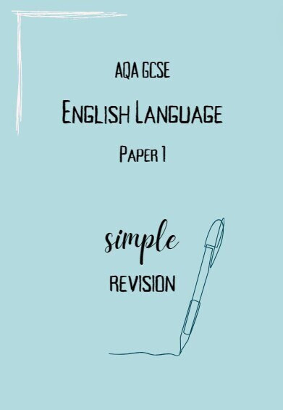 GCSE English Language Paper 1 Revision Booklet AQA introduction and ...